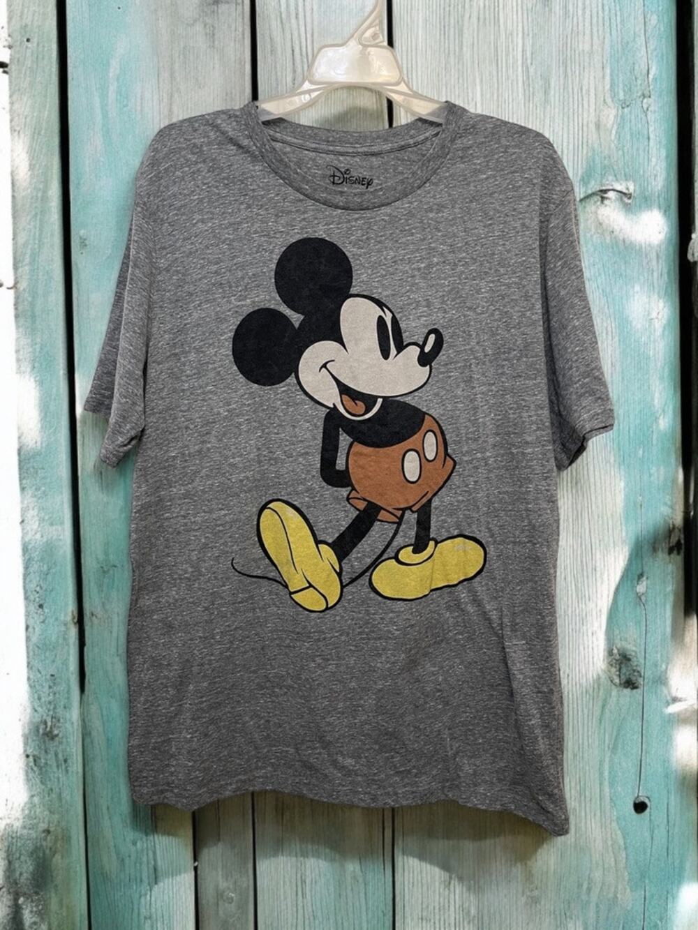 DISNEY Mickey Mouse T-shirt Gray Vintage Picture Size XL Unisex Cartoon Vacation